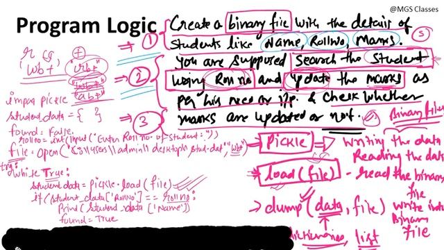 XII - CS Practical #7 : Create a binary file with roll no, name & marks. Input rollno & update mark смотреть онлайн