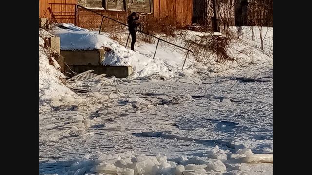 Разлив Волги в Тверицах. 2020.02.08 . Ярославль. смотреть онлайн