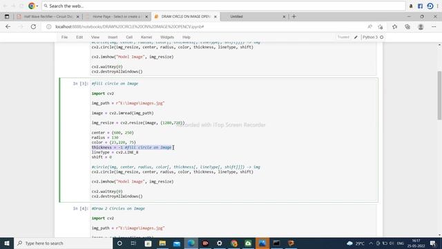 Draw circle in image using OpenCV смотреть онлайн