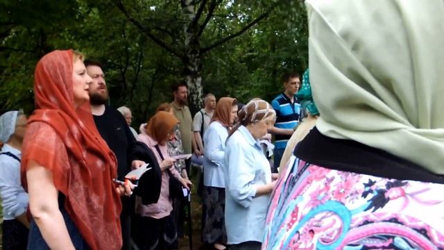 Молебен 30 июля 2017 у поклонного Креста. Торфянка