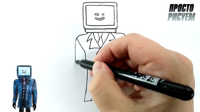 Рисуем TV Man из Скибиди туалет смотреть онлайн