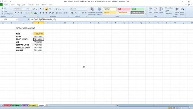 MEMBUAT DATA PEGAWAI/KARYAWA/SISWA MENGGUNAKAN DATABASE SERTA PENGGUNAAN DATA VALIDATION DI EXCEL смотреть онлайн