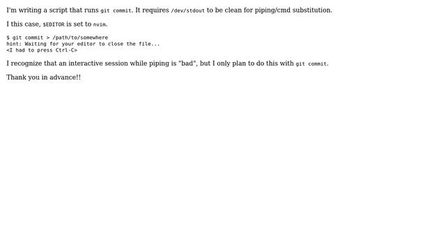 `git commit` redirecting output смотреть онлайн