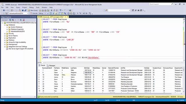 WHERE clause in SQL Server (DML, Filter table rows) смотреть онлайн