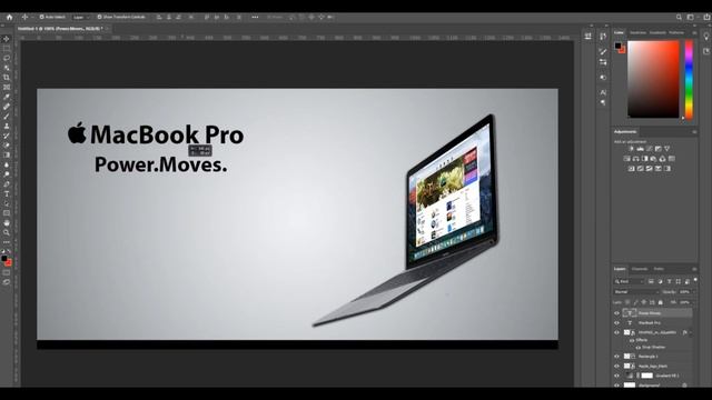 MacBooks Pro Postet Design in Photoshop смотреть онлайн