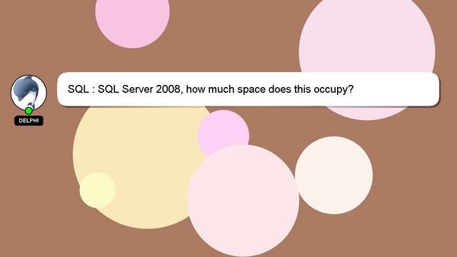 SQL : SQL Server 2008, how much space does this occupy? смотреть онлайн