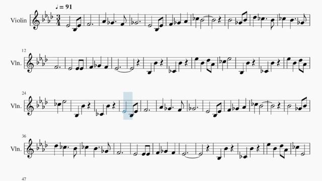 Violin Sheet Music: How to play Open Title (25th Hour) by Terence Blanchard