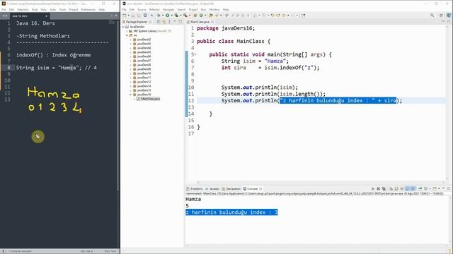 16 - indexOf() methodu ile aranılan String'in indexini öğrenme | 0'dan Java Dersleri #31 смотреть онлайн