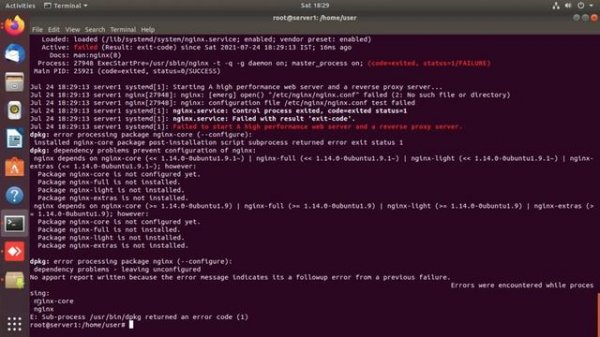 How to fix Nginx, failed to start after installation. Error Nginx-core is not configured yet #nginx