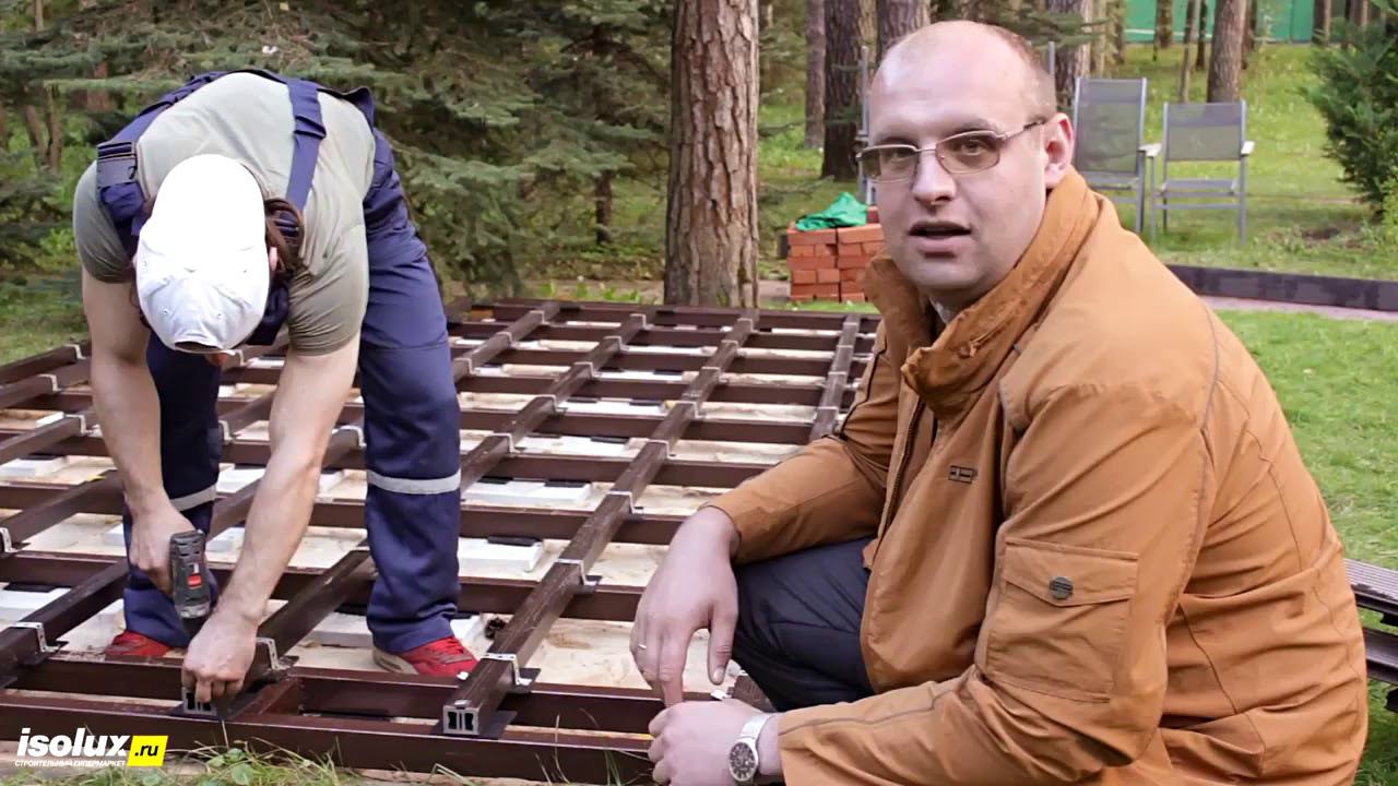 Монтаж террасной доски из ДПК