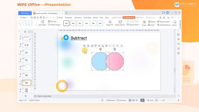 [WPS Academy] 1.5.9 PPT: How To Use Merge Shapes In WPS Presentation
