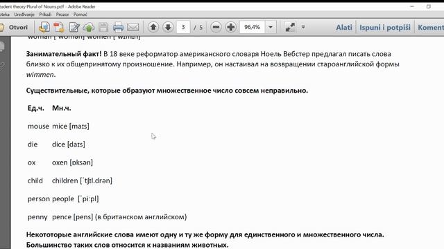 Множественное число существительных смотреть онлайн