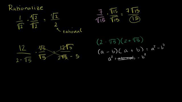 How to rationalize a denominator | Exponent expressions and equations | Algebra I | Khan Academy смотреть онлайн