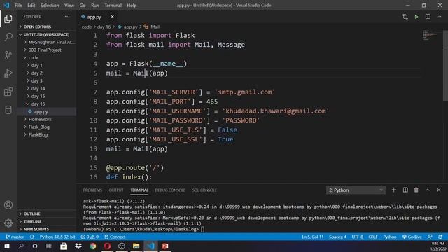 Day 15 | Flask - Mail | Flask Extensions смотреть онлайн