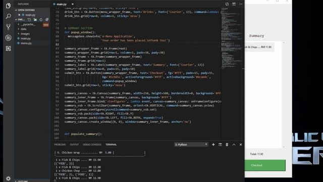 CSC2301 Intelligent Systems | e-Menu Python Application смотреть онлайн