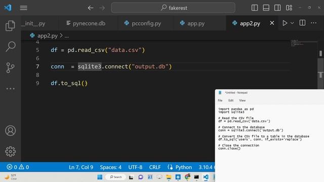 Python 3 Pandas Script to Add Data inside SQLite Database Using CSV File смотреть онлайн