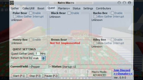 Best settings for Natro Macro (Red Hive)