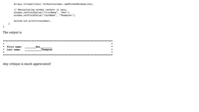 Code Review: A Java library for formatting console output смотреть онлайн