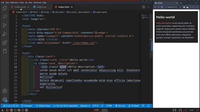 SCSS tutorial for beginners #EP6 ( Nesting and parent selector !!) смотреть онлайн