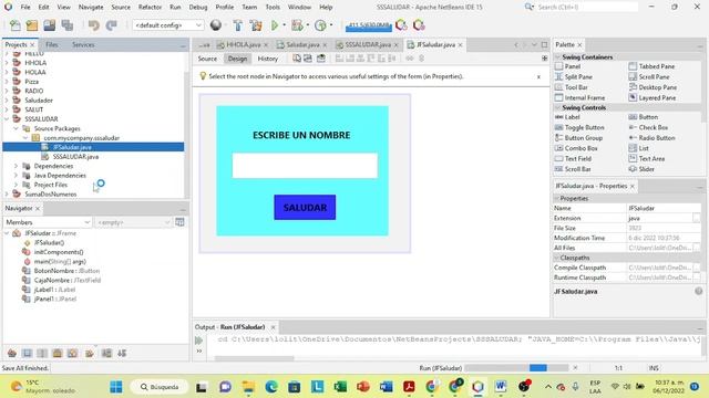 JFrame JAVA Saludo en Ventana Emergente смотреть онлайн