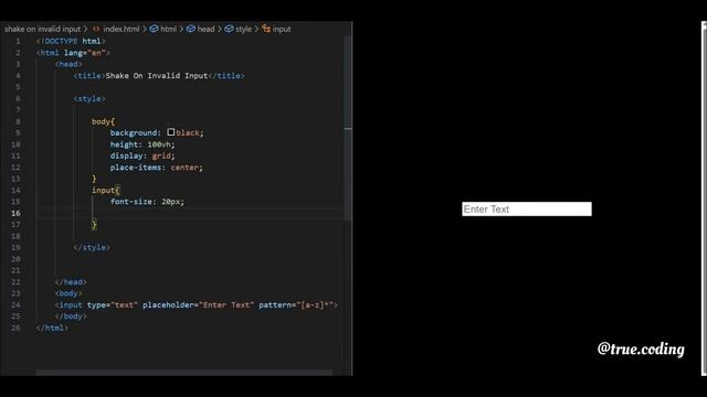 Shake On Invalid Input | Shake On Invalid Input in HTML смотреть онлайн