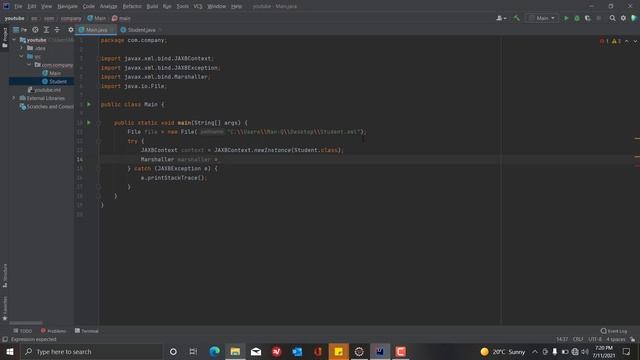 Java | Class | Object | Bind package | JAXBContext Class | Marshaller Class смотреть онлайн