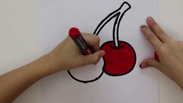Как нарисовать ягоды вишню раскраска ягоды смотреть онлайн