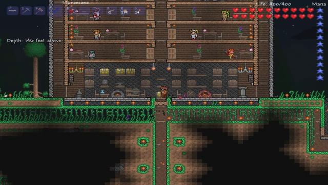 Terraria 2013.Террария.Мой дом.Защита дома, ловушки с лавой. смотреть онлайн