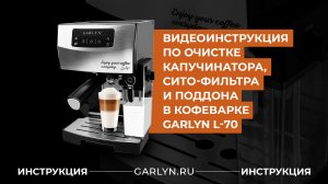 Видеоинструкция по очистке кофеварки Garlyn L70 [очистка капучинатора, фильтра для кофе и поддона]
