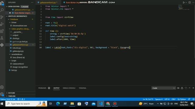How to make digital clock using python code. only 13 line of code #python #clock смотреть онлайн