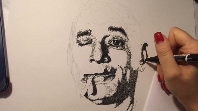Билл Мюррей (Bill Murray) Графика. Точечный рисунок, портрет. Пуантилизм / Дивизионизм смотреть онлайн