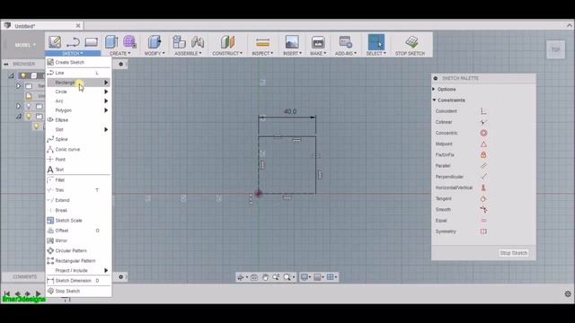 Autodesk Fusion 360. Design of a fully defined sketch смотреть онлайн