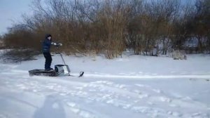 Самодельный снегокат. Даем жару!