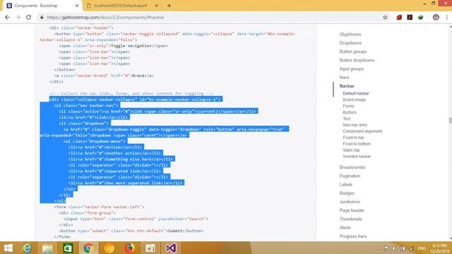 ASP NET PART 4 Create Menu with bootstrap смотреть онлайн