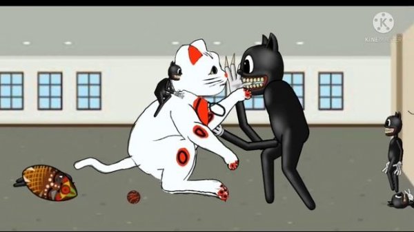 Cartoon cats playing death game | maneki neko cat | as the gods will | big cat | drawing cartoon 2