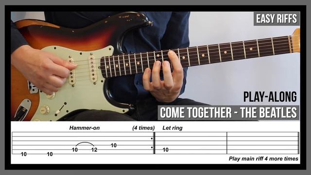 Easy Guitar Riffs - Come Together (TAB) - The Beatles смотреть онлайн