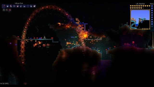 Terraria 1.2 - killing Destroyer with Inferno Fork) смотреть онлайн
