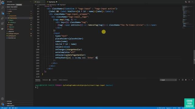 ReactJS Tags Input Component смотреть онлайн