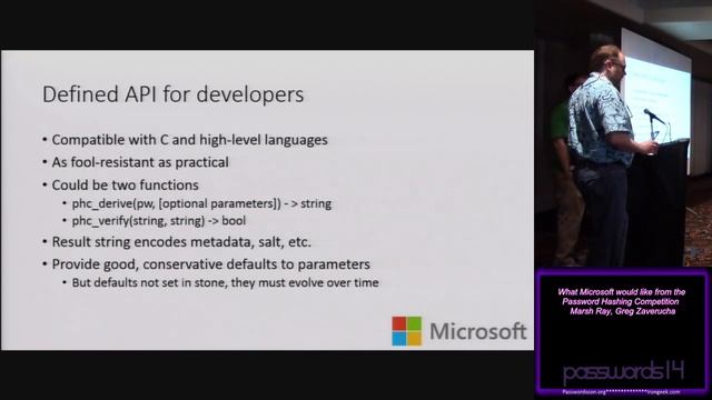 what microsoft would like from the password hashing competition marsh ray greg zaverucha смотреть онлайн