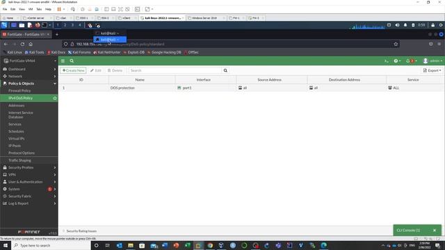 Creating a FortiGate DOS policy and testing it with Kali Linux смотреть онлайн
