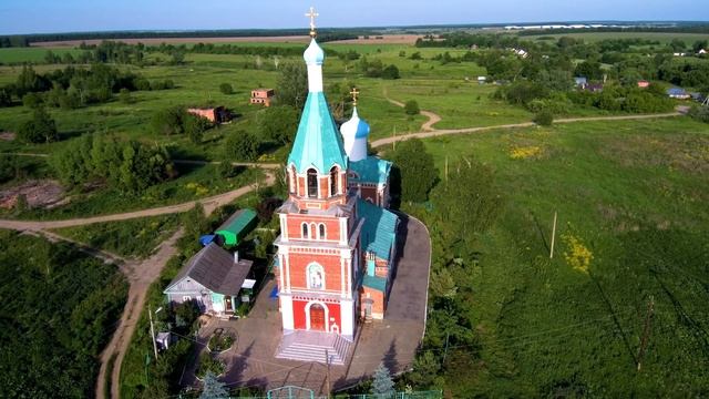 Свято-Никольский храм с. Хотушь с высоты птичьего полета смотреть онлайн