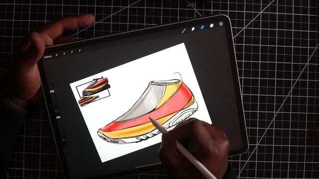 Sketch A Day: How to draw a shoe - Re-sketching a fan sketch of a shoe using procreate 5 on ipad pr смотреть онлайн