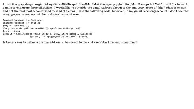 Drupal: MailManager override "from" email смотреть онлайн