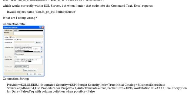 excel sql server error: Invalid object name смотреть онлайн