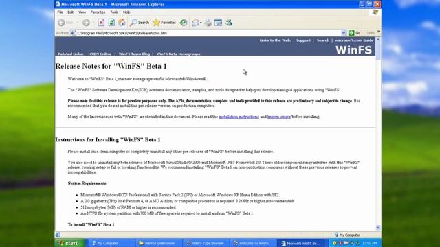 Installing WinFS on Windows XP SP3 смотреть онлайн