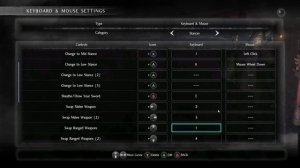 Nioh 1 Keyboard/Mouse configurations