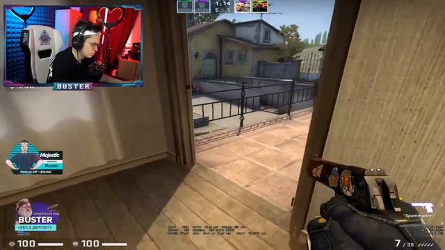 БУСТЕР ПЫТАЕТСЯ НЕ ГОРЕТЬ ОТ КС ГО 🤣😂 #бустер смотреть онлайн