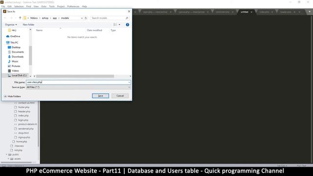 #11 PHP Ecommerce website development | Database and users table | MVC OOP - Quick programming смотреть онлайн