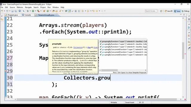 streams collectors group by in java смотреть онлайн