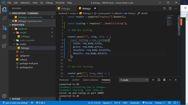 Mongo db + Express + Angular + Node = MEAN Stack Tutorial in Hindi #5 Add Listing смотреть онлайн